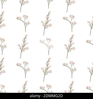 Vector nature graphic background. Floral seamless pattern. Textile ornament. Stock Vector