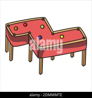 Zigzag pool table. Illustration, Vector Pool Table variation. Stock Vector