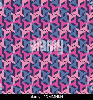 Seamless geometric abstract vector pattern design for printing and textile. Modern decorative texture with symmetrical shapes of variant colors Stock Vector