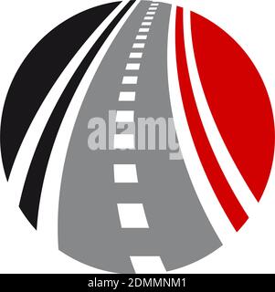 Vector roadway logo combination. Direction and street symbol. Stock Vector
