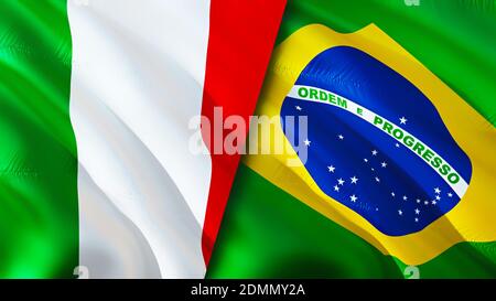 European Union and Brazil flags. 3D Waving flag design. European Union  Brazil flag, picture, wallpaper. European Union vs Brazil image,3D  rendering. E Stock Photo - Alamy