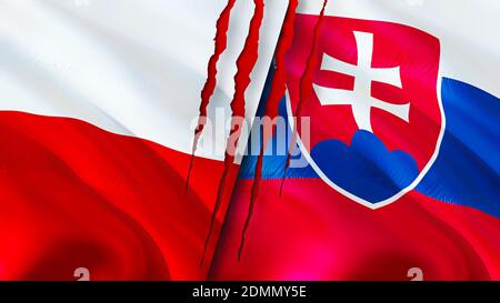 Poland and European Union flags with scar concept. Waving flag,3D  rendering. Poland and European Union conflict concept. Poland European  Union relatio Stock Photo - Alamy