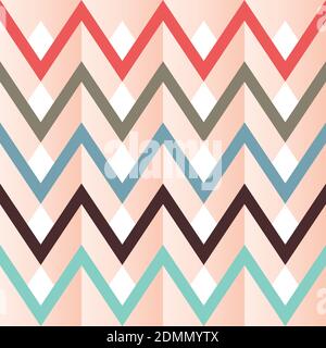 Elegant modern seamless vector vintage stripe chevron zigzag pattern-vibrant geometric abstract texture background for screen printing and textile Stock Vector
