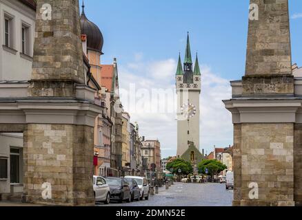 impression of Straubing, a city of Lower Bavaria in Germany at summer time Stock Photo