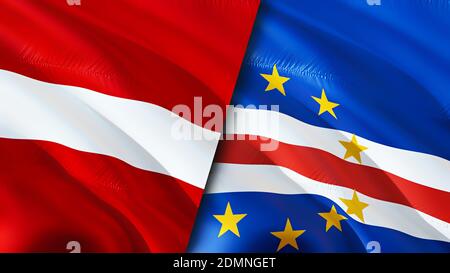 Waving flag of Cape Verde and Latvia Stock Photo - Alamy