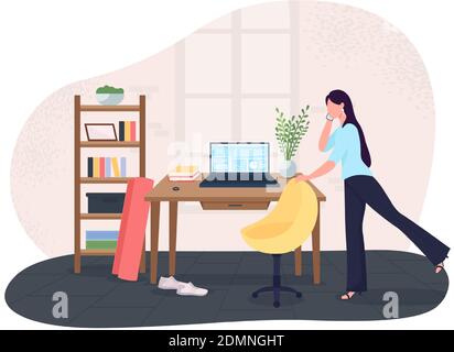 Work break for workout 2D vector web banner, poster Stock Vector