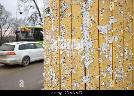 Emty Advertising column in malmkoping, Sweden, photo Bo Arrhed Stock Photo