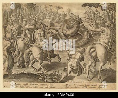 The Roman Consul Attilius Regulus Fighting a Giant African Serpent ...