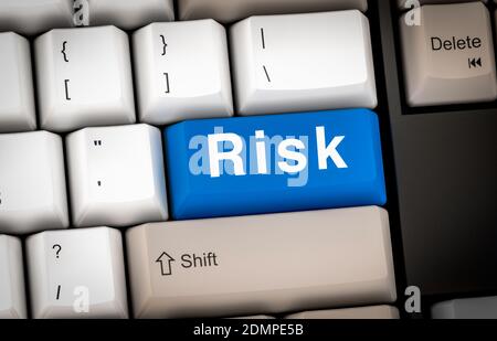 Risk Management Button Concept. Key showing business insurance concept Stock Photo