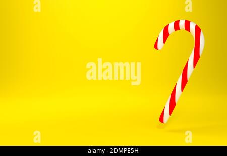 Christmas cane, Christmas candy Lollipop with white and red stripes on white background Stock Photo