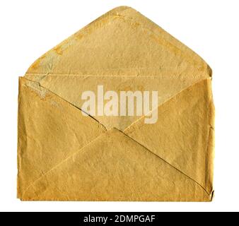 Old and Vintage Envelope Isolated on the White Stock Photo