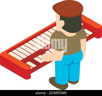 Keyboardist icon. Isometric illustration of keyboardist vector icon for web Stock Vector