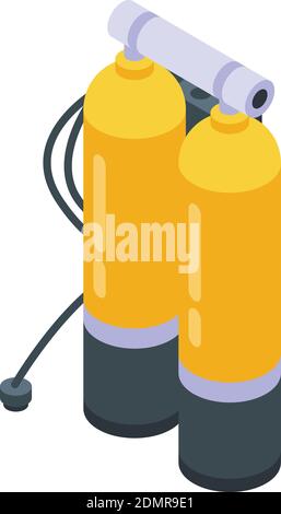 Diving oxygen balloons icon. Isometric of diving oxygen balloons vector icon for web design isolated on white background Stock Vector