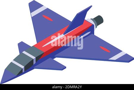 Aircraft carrier fighter icon. Isometric of aircraft carrier fighter vector icon for web design isolated on white background Stock Vector