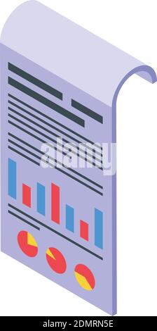 Graph chart assignment icon. Isometric of graph chart assignment vector icon for web design isolated on white background Stock Vector
