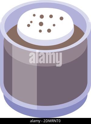 Chocolate milk glass icon. Isometric of chocolate milk glass vector icon for web design isolated on white background Stock Vector