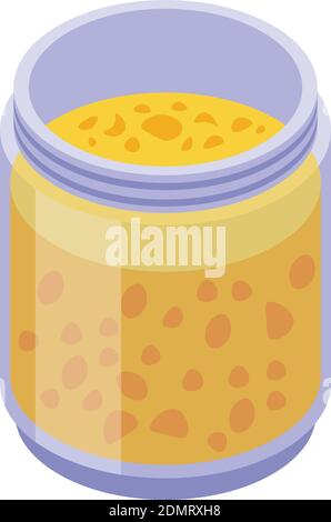 Figs jam jar icon. Isometric of figs jam jar vector icon for web design isolated on white background Stock Vector