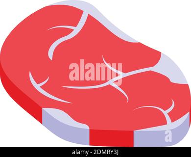 Meat for cat icon. Isometric of meat for cat vector icon for web design isolated on white background Stock Vector