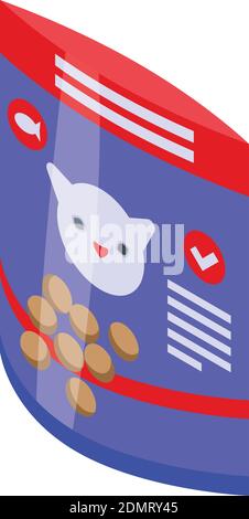 Cat feed package icon. Isometric of cat feed package vector icon for web design isolated on white background Stock Vector