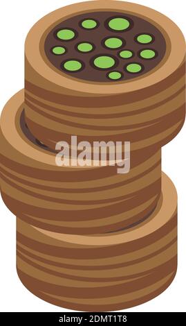 Turkish delight icon. Isometric of turkish delight vector icon for web design isolated on white background Stock Vector