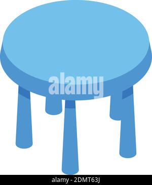 Round table icon. Isometric of round table vector icon for web design isolated on white background Stock Vector