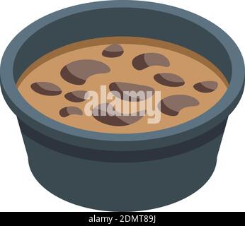 Bowl feed cat icon. Isometric of bowl feed cat vector icon for web design isolated on white background Stock Vector