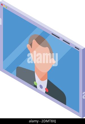 Screen meeting icon. Isometric of screen meeting vector icon for web design isolated on white background Stock Vector