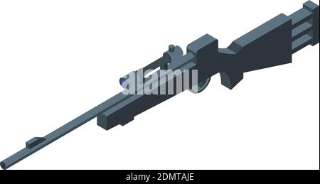 Assault rifle icon. Isometric of assault rifle vector icon for web design isolated on white background Stock Vector