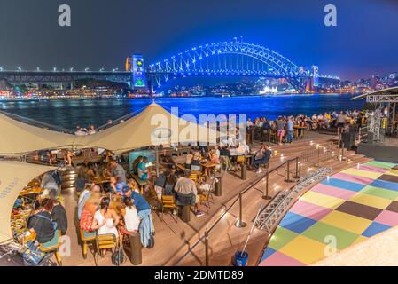 SYDNEY, AUSTRALIA, DECEMBER 30, 2019: Nightlife at Circular quay in Sydney, Australia Stock Photo