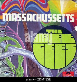 BEE GEES MASSACHUSSETTS France 7  PS Single - Vintage Vinyl Record Cover Stock Photo