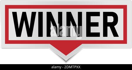 Lettering winner, win, game trophy prize boom wow. Speech Buble vector illustration. Stock Vector