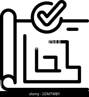 Architect plan control icon. Outline architect plan control vector icon for web design isolated on white background Stock Vector