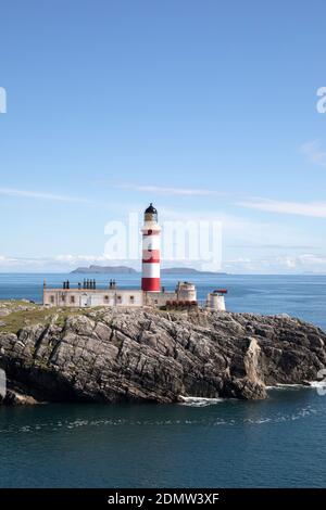 Isle of Scalpay Lighhouse, Eilean Glas, Isle of Harris, Outer Hebrides, Scotland Stock Photo