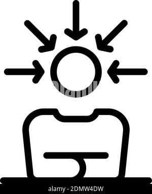 Human solving skill icon. Outline human solving skill vector icon for web design isolated on white background Stock Vector