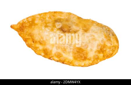 deep-fried Khuushuur (fried mongolian dumpling with minced meat and onion filling) isolated on white background Stock Photo