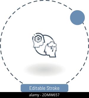 interpersonal vector icon editable stroke outline icons for web and mobile Stock Vector