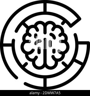 Brain maze icon. Outline brain maze vector icon for web design isolated on white background Stock Vector