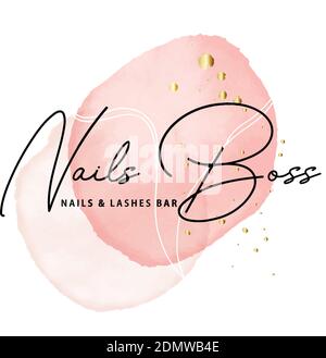 Modern watercolo shaes, trendy pink original painting. Contemporary skincare print. Modern decoration cosmetics logo, beauty  inspirational painting. Stock Vector