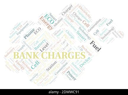 Bank Charges typography word cloud create with text only. Stock Photo