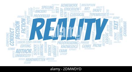 Reality typography word cloud create with text only Stock Photo