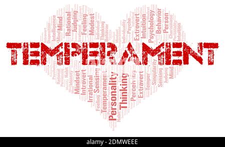 Temperament typography word cloud create with text only. Stock Photo