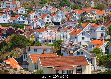 View Over The Rooftops In A Coastal Village In Sweden