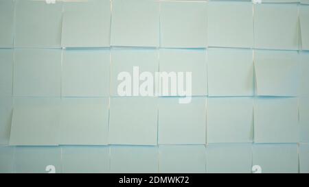 Blue stickers backdrop. Empty paper sticky, notepapers Stock Photo