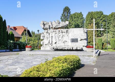 The monument commemorating the victims od World War II in Sulkowice, Poland. Stock Photo