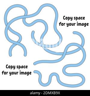 Abstract maze. Many ways from start to finish. Game puzzle for children. Labyrinth conundrum. Vector illustration. With space for your drawings Stock Vector