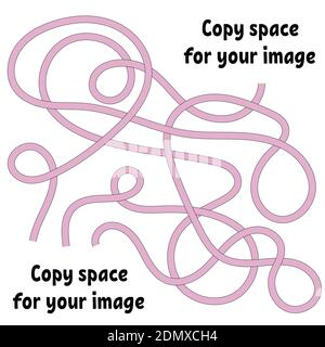 Abstract maze. Many ways from start to finish. Game puzzle for children. Labyrinth conundrum. Vector illustration. With space for your drawings Stock Vector