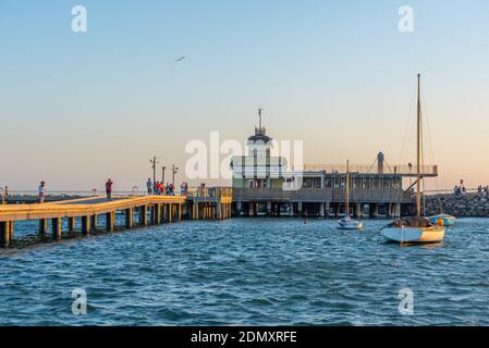 MELBOURNE, AUSTRALIA, JANUARY 1, 2020: St Kilda pier at Melbourne, Australia Stock Photo