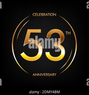 53th birthday. Fifty-three years anniversary celebration banner in ...