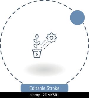 solar power vector icon editable stroke outline icons for web and mobile Stock Vector
