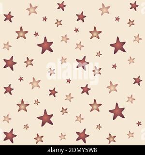 colorful stars pattern on a beige background Stock Vector